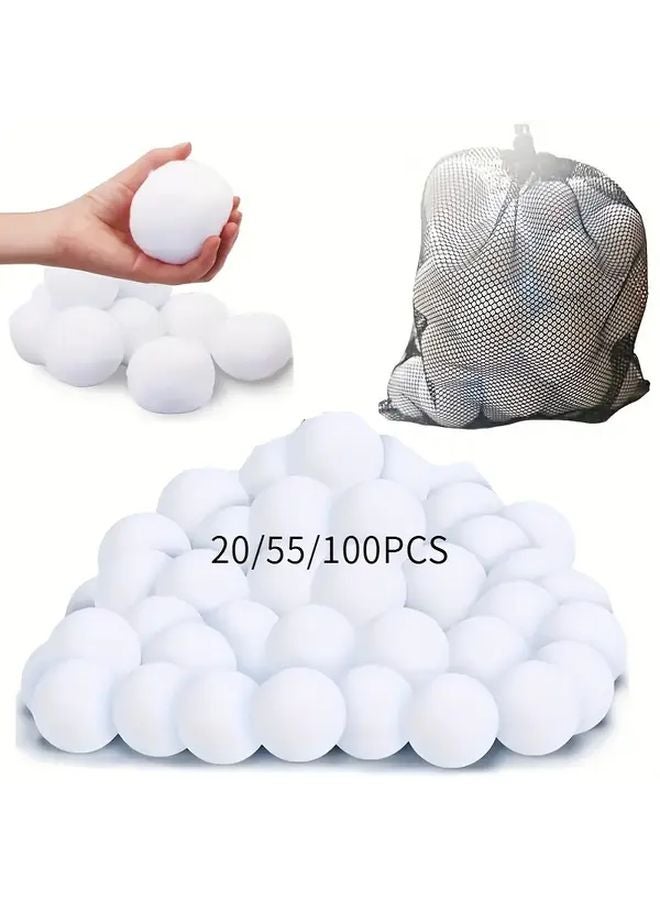 100pcs Microfiber Christmas Snowballs 5cm Winter Indoor Outdoor Water Battle Game Ball - Image 1